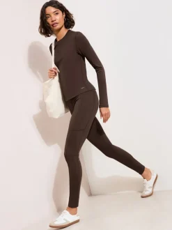 Sportkleding|Leggings En Joggingbroeken|Friends Like These - Studio High Waist Leggings Chocoladebruin