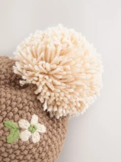 Mutsjes En Antikrabwantjes|Mutsen, Handschoenen En Sjaals*Next Chocoladebruin - Geborduurde beanie-muts (1-13jr)