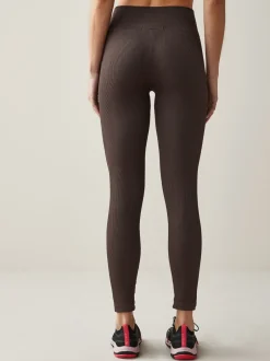Leggings En Joggingbroeken*Next Chocoladebruin - Geribbelde naadloze legging met hoge taille