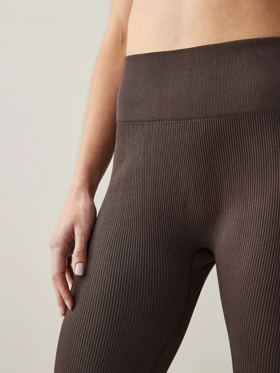 Leggings En Joggingbroeken*Next Chocoladebruin - Geribbelde naadloze legging met hoge taille