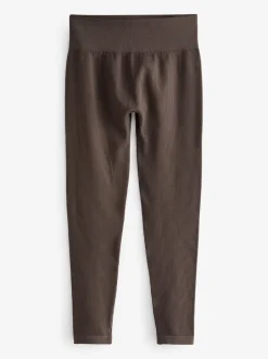 Leggings En Joggingbroeken*Next Chocoladebruin - Geribbelde naadloze legging met hoge taille