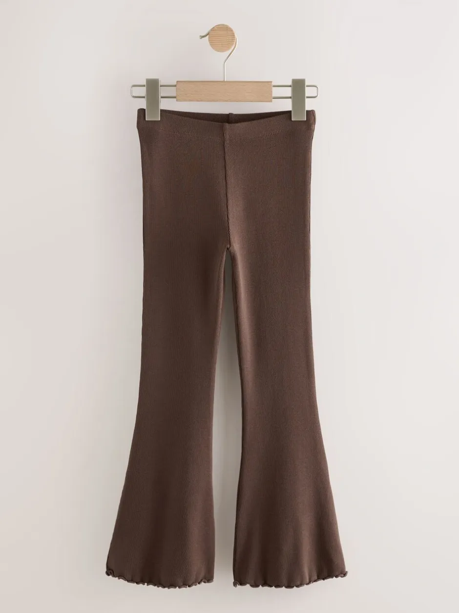 Broeken En Leggings*Next Chocoladebruin - Geribde uitlopende legging (3-16 jr)