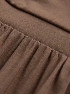 Jurken*Next - Getailleerde jersey zomerjurk Chocoladebruin