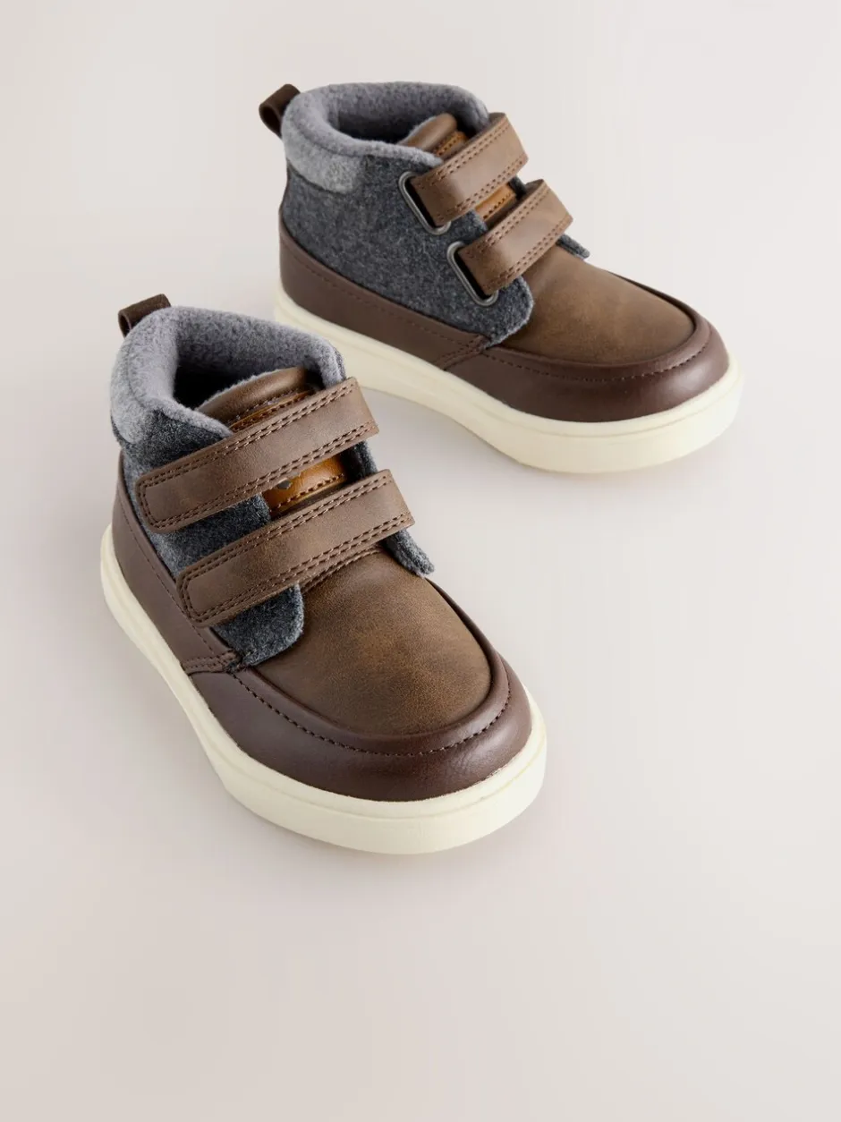 Boots*Next Chocoladebruin - Hoge schoenen met klittenbandsluiting