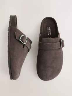 Lage Schoenen*Next Chocoladebruin - Klompen met leren voetbed