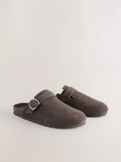 Lage Schoenen*Next Chocoladebruin - Klompen met leren voetbed
