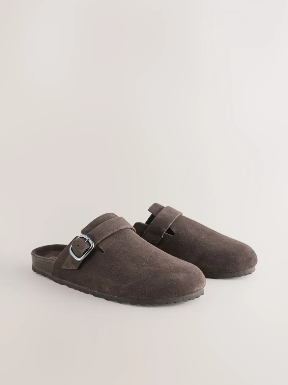 Lage Schoenen*Next Chocoladebruin - Klompen met leren voetbed