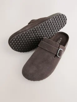 Lage Schoenen*Next Chocoladebruin - Klompen met leren voetbed