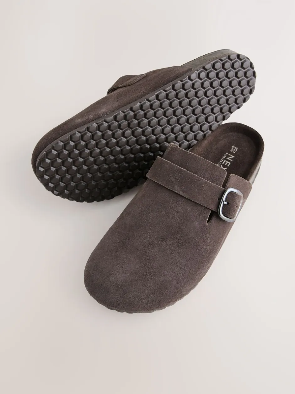 Lage Schoenen*Next Chocoladebruin - Klompen met leren voetbed