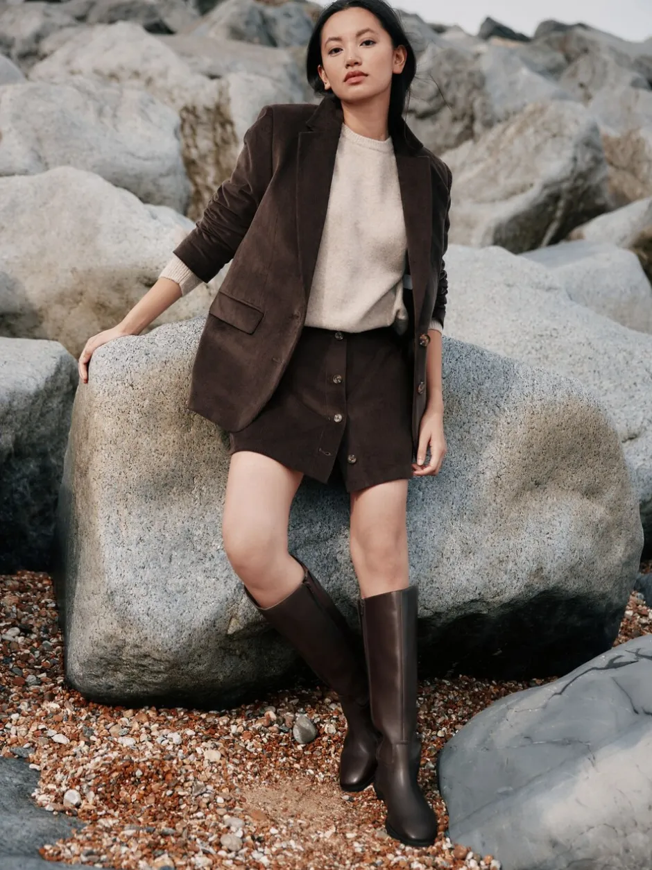 Jassen En Jacks|Laura Ashley - Heritage Dogtooth Check Blazer with Wool Chocoladebruin