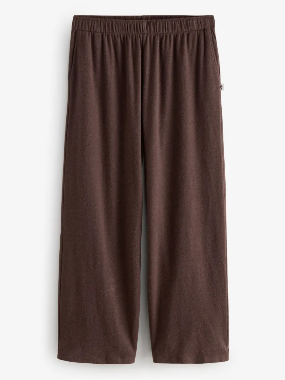 Broeken|Laura Ashley - gebreide loungebroek Chocoladebruin