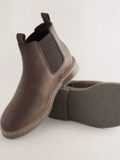 Boots*Next - Leren Chelsea laarzen Chocoladebruin