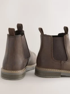 Boots*Next - Leren Chelsea laarzen Chocoladebruin