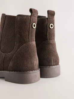 Boots|Next - Leren Chelsea laarzen Chocoladebruin
