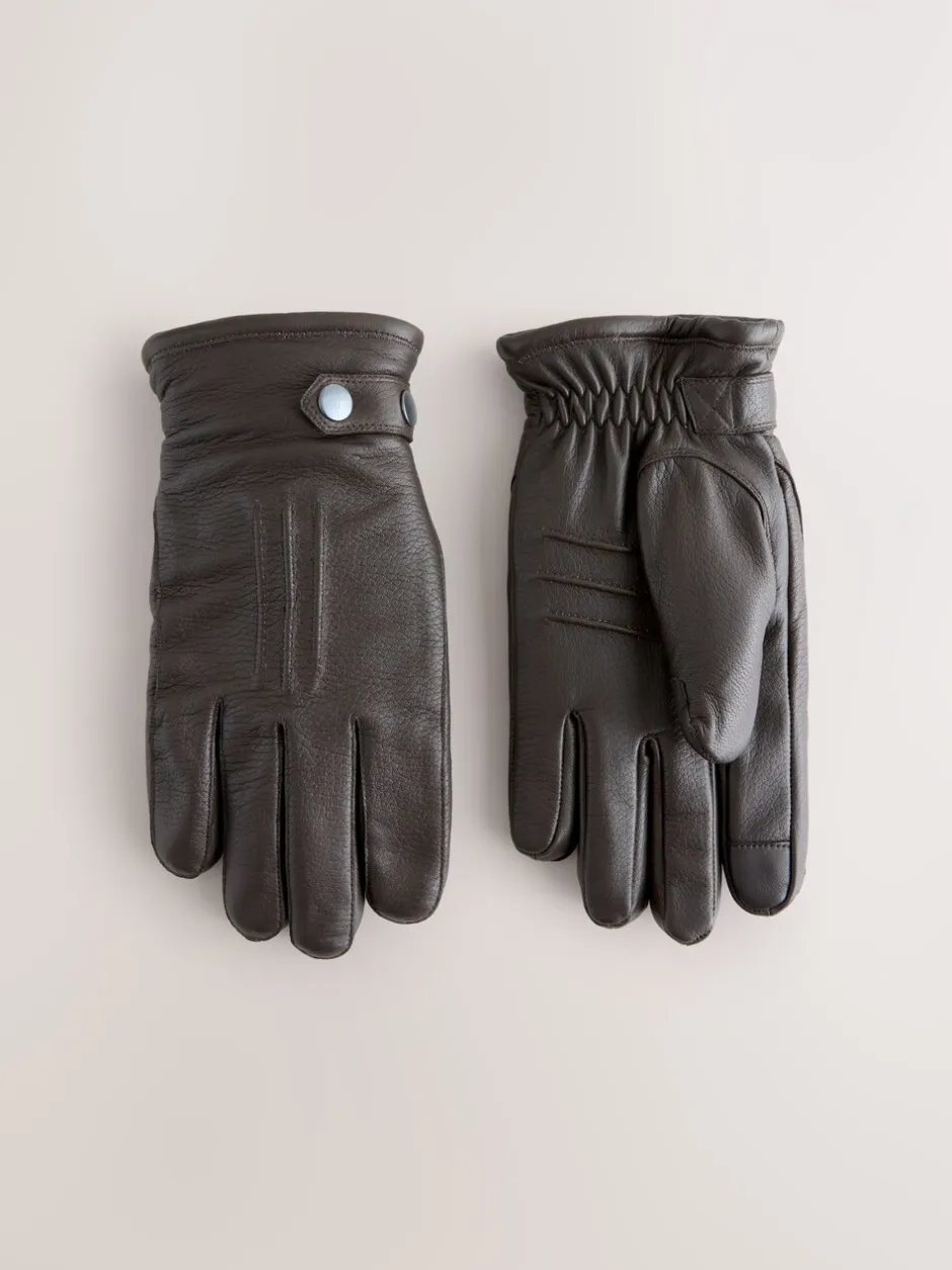 Mutsen, Sjaals En Handschoenen*Next - Leren handschoenen Chocoladebruin