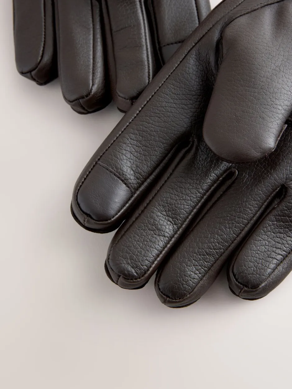 Mutsen, Sjaals En Handschoenen*Next - Leren handschoenen Chocoladebruin