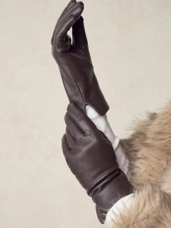 Mutsen, Handschoenen En Sjaals|Next Chocoladebruin - Leren handschoenen