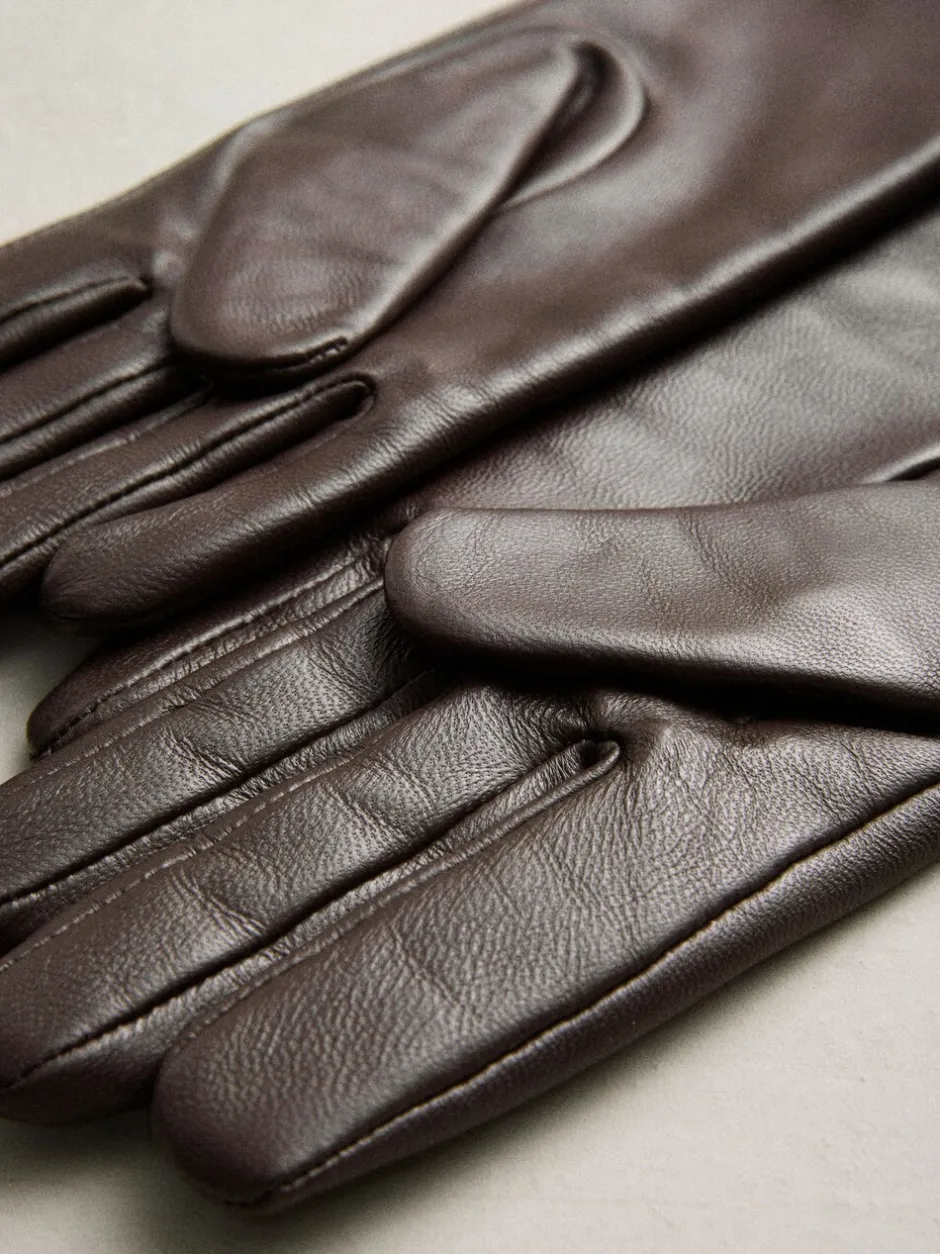 Mutsen, Handschoenen En Sjaals|Next Chocoladebruin - Leren handschoenen
