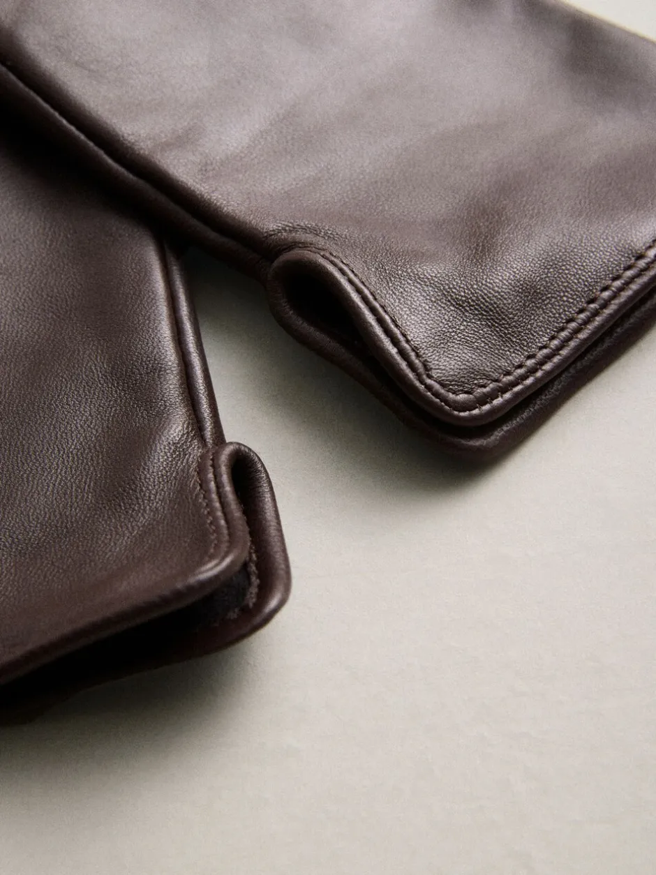 Mutsen, Handschoenen En Sjaals|Next Chocoladebruin - Leren handschoenen