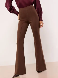 Kostuums En Werkkleding|Broeken|Lipsy - - Contour flare bootleg-broek met hoge taille Chocoladebruin