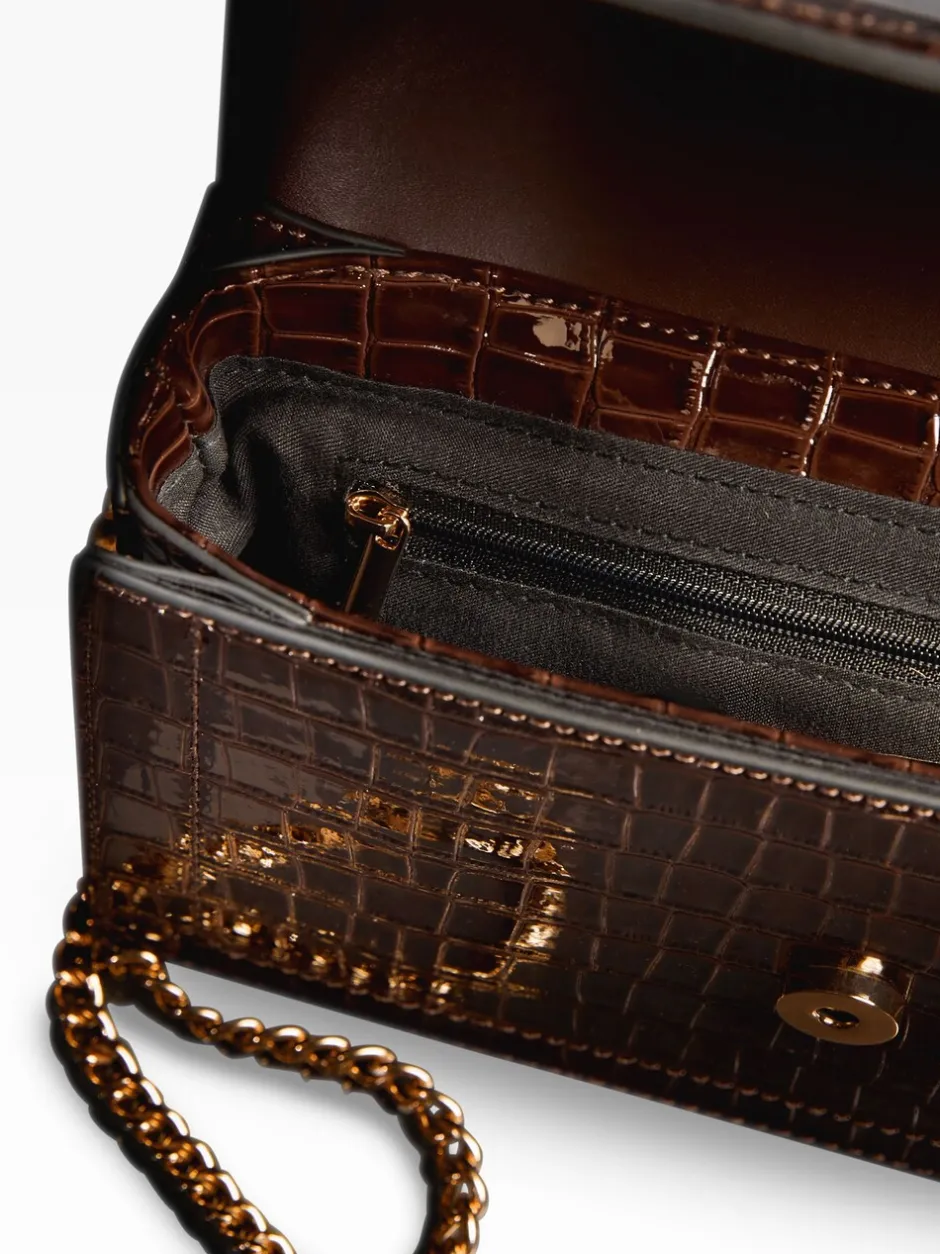 Tassen En Portemonnees*Lipsy - Medium Chain Shoulder Bag Chocoladebruin