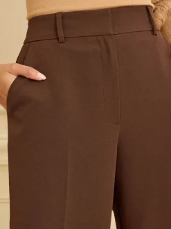 Broeken|Kostuums En Werkkleding*Love & Roses Chocoladebruin - broek met wijde pijpen