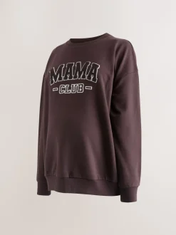 Hoody's En Sweatshirts|Moederschap*Next - Maternity Mini Me Sweatshirt Set Chocoladebruin