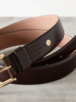 Ceintuurs|Next - N. Premium riem van Italiaans leer Chocoladebruin