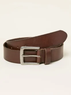Riemen En Bretels|Fat Face - Plain Leather Belt Chocoladebruin