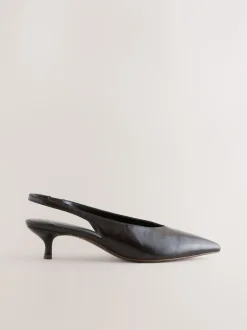 Schoenen Met Hakken*Next - Punt Toe Lage Slingback Naaldhak Schoenen Chocoladebruin