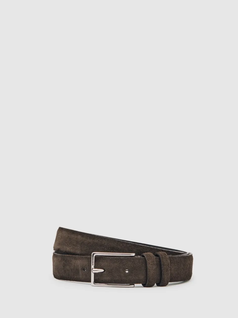 Riemen En Bretels|Reiss - - Dante - Suède riem Chocoladebruin