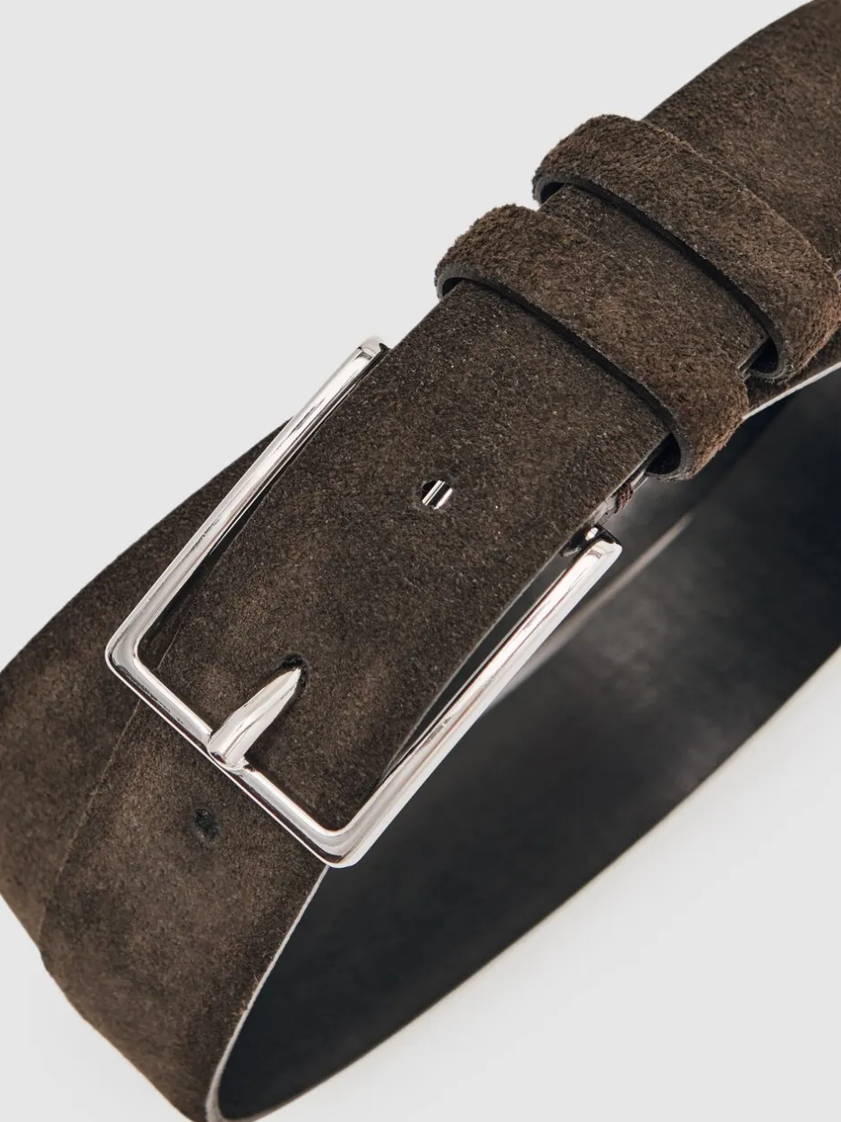 Riemen En Bretels|Reiss - - Dante - Suède riem Chocoladebruin