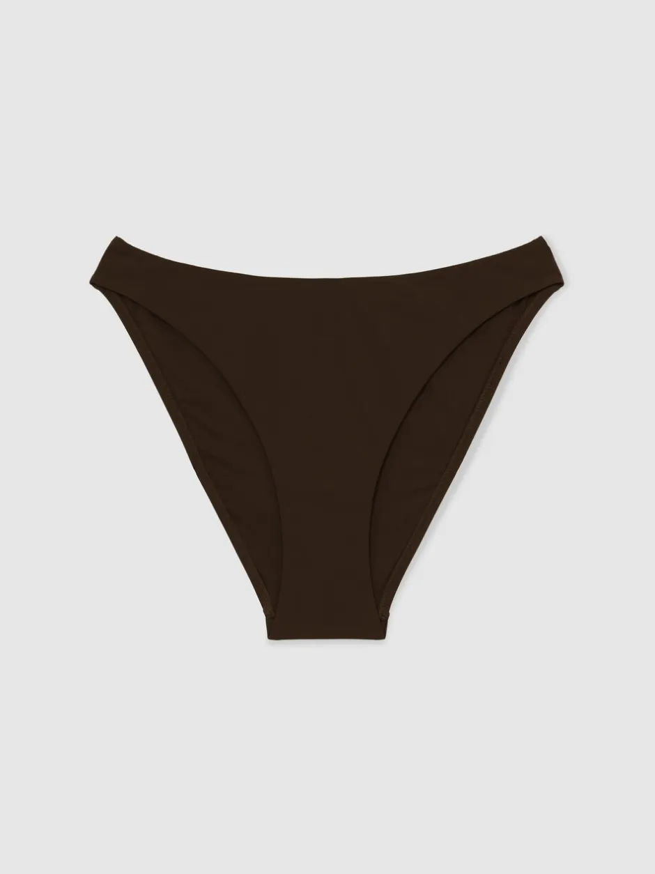 Badkleding*Reiss - Carina bikinibroekje met vaste zijkanten Chocoladebruin