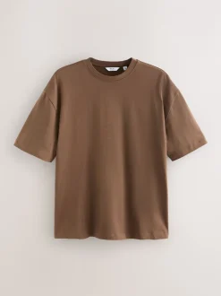 T-Shirts En Hemden*Next Chocoladebruin - Relaxed fit - Zwaar T-shirt