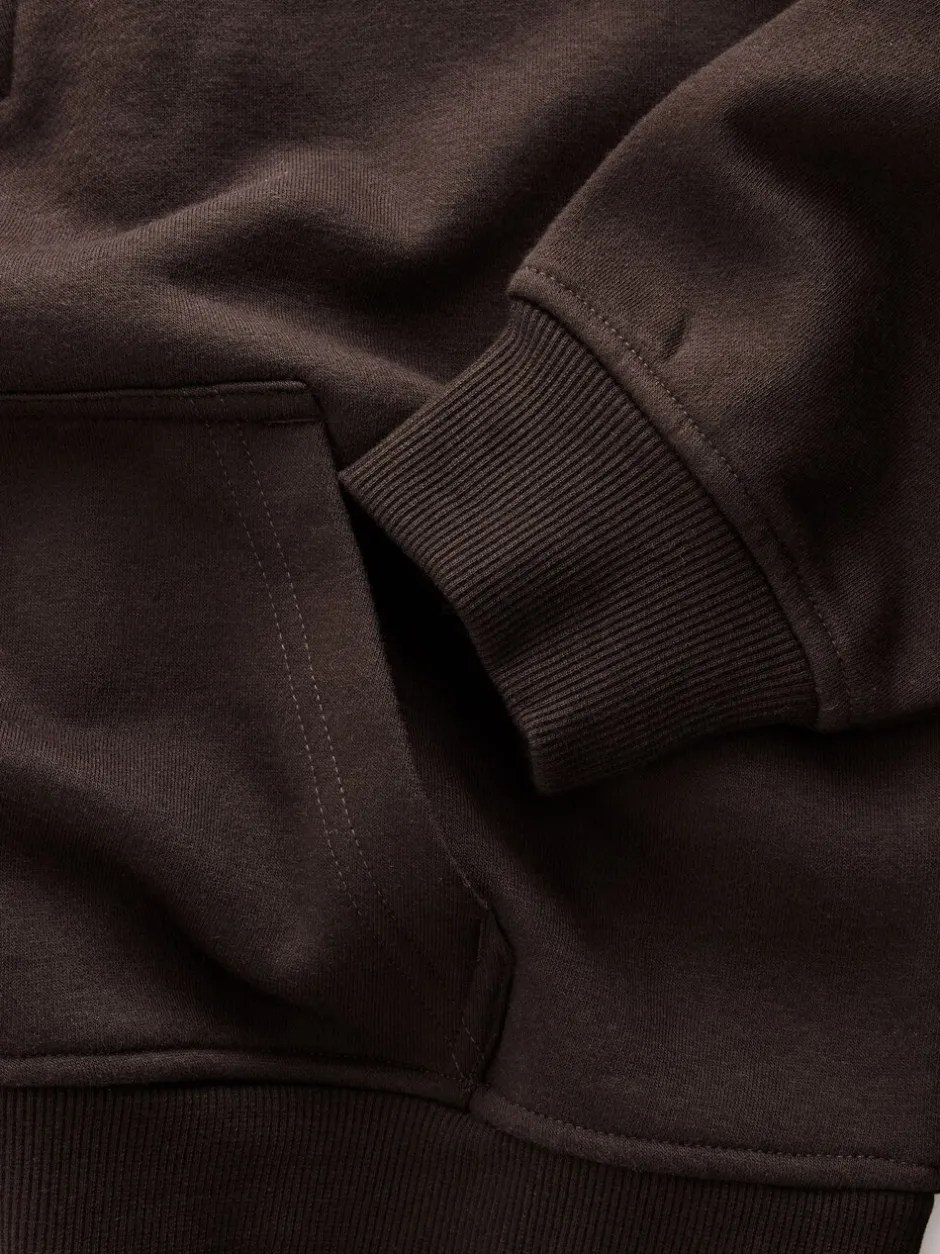 Hoody's En Sweatshirts*Next - Relaxed fit sweatshirt van zware katoenrijke jersey met ritssluiting bij de hals Chocoladebruin