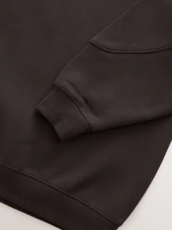 Hoody's En Sweatshirts|Next - Relaxte pasvorm zware lange hoodie Chocoladebruin
