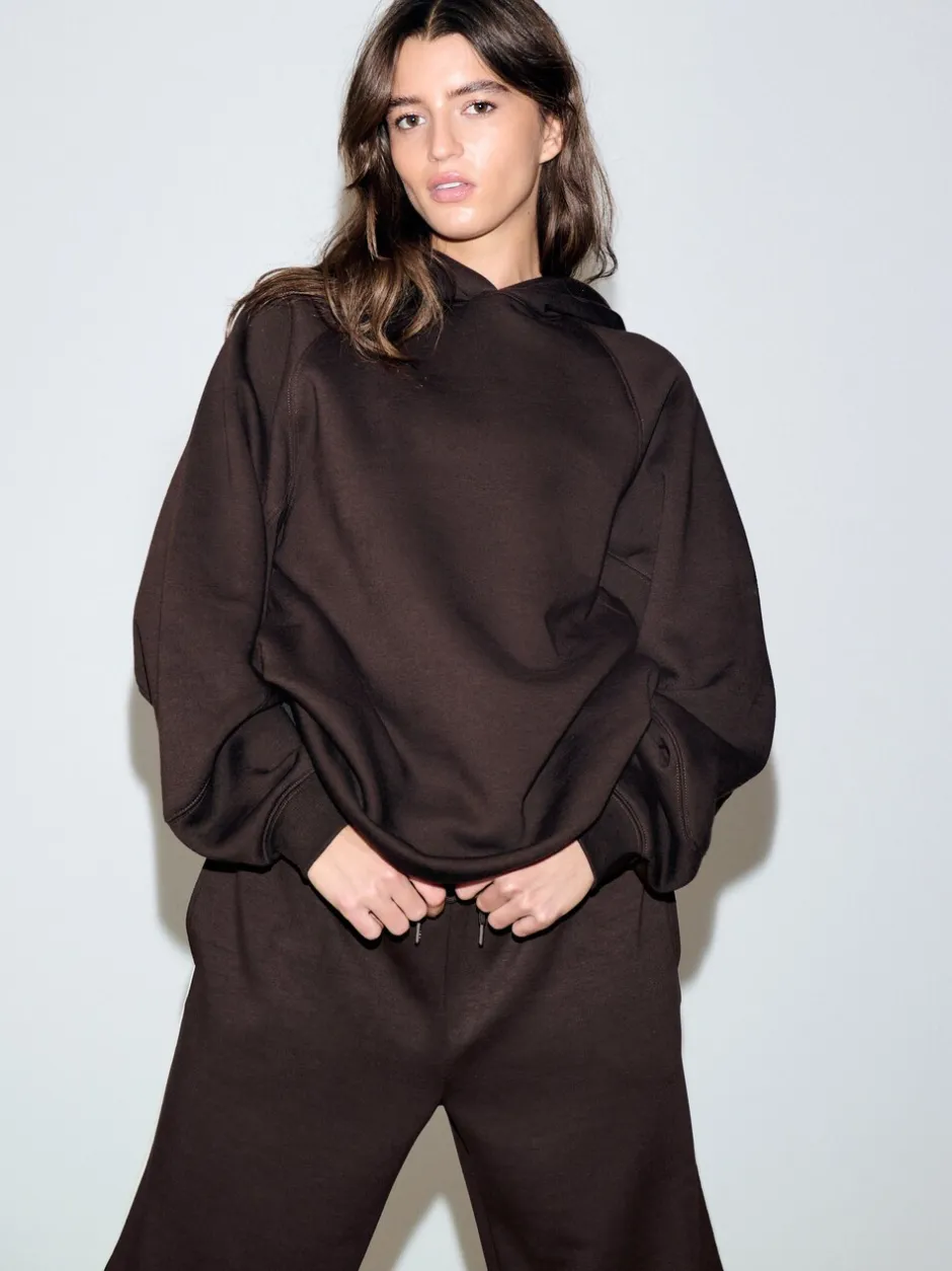 Hoody's En Sweatshirts*Next - Relaxte zware hoodie met normale lengte Chocoladebruin