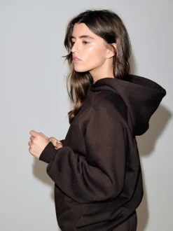 Hoody's En Sweatshirts*Next - Relaxte zware hoodie met normale lengte Chocoladebruin