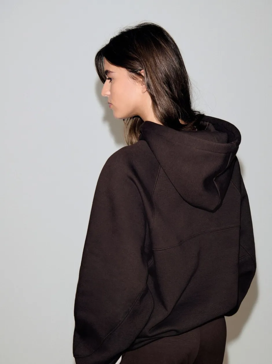 Hoody's En Sweatshirts*Next - Relaxte zware hoodie met normale lengte Chocoladebruin