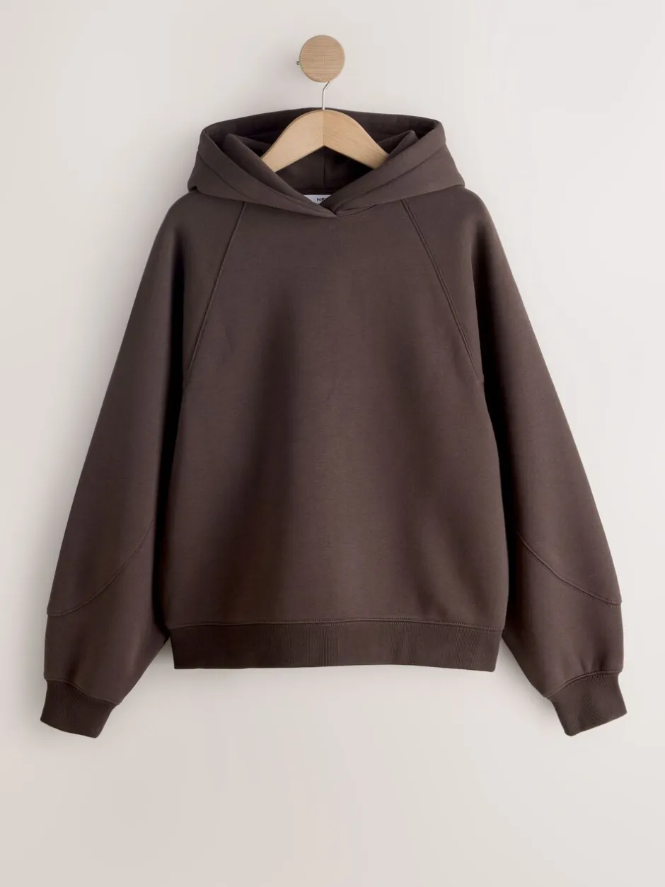Hoody's En Sweatshirts*Next - Relaxte zware hoodie met normale lengte Chocoladebruin