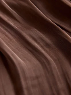 Rokken*Next - Satin Pleated Maxi Skirt Chocoladebruin