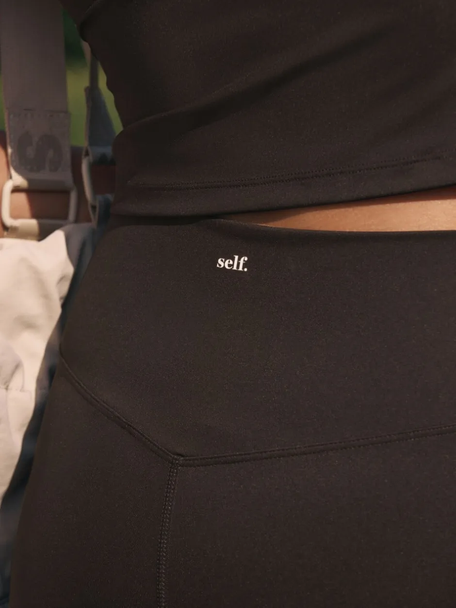 Loungewear|Sportkleding|self. Chocoladebruin - Legging met hoge taille