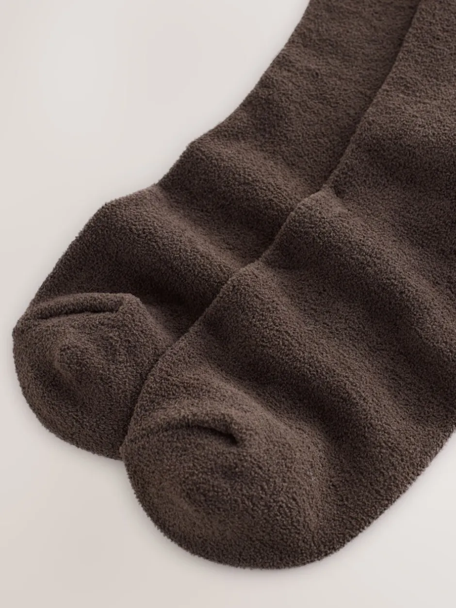 Sokken En Panty's*Next - Set van 2 paar thermische fleece sokken Chocoladebruin