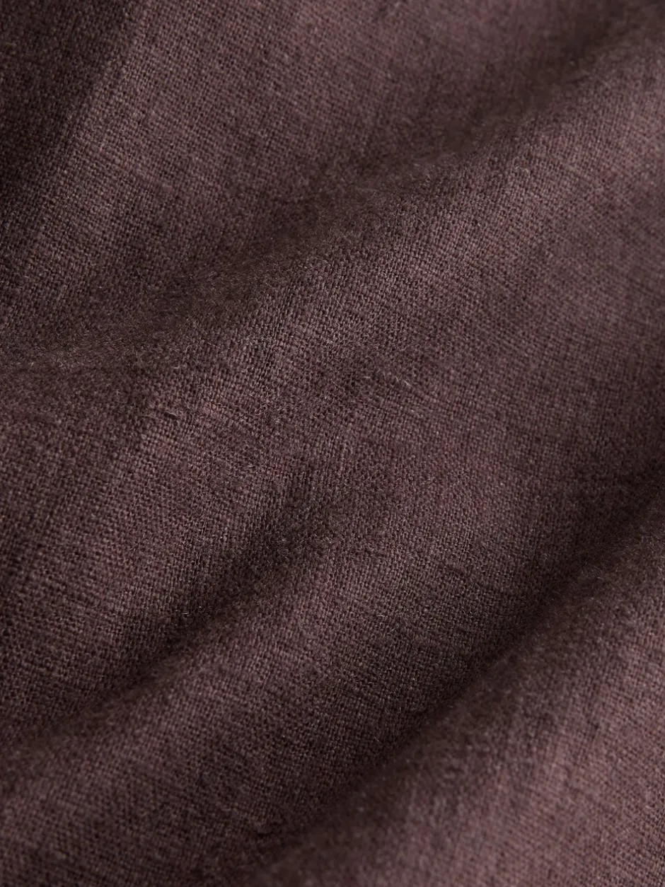 Broeken*Next - Smart Front Linen Blend Wide Leg Trousers Chocoladebruin