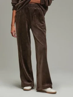 Leggings En Joggingbroeken|Next - Soft Feel Cord Wide Leg Trousers Chocoladebruin