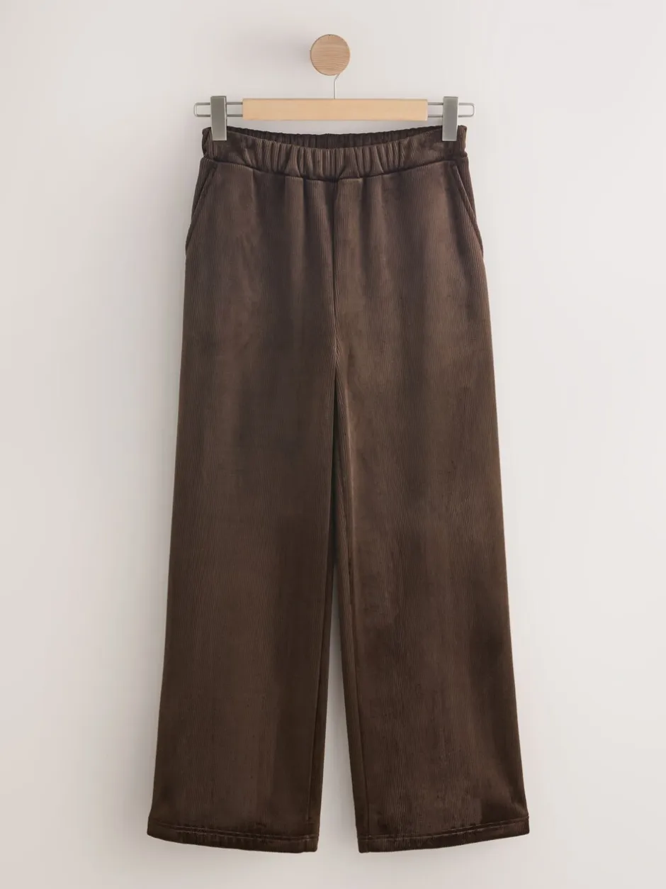 Leggings En Joggingbroeken|Next - Soft Feel Cord Wide Leg Trousers Chocoladebruin