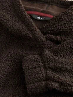 Hoody's En Sweatshirts|Next - Soft Teddy Borg Longsleeve Hoodie Chocoladebruin