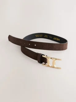 Ceintuurs*Next Chocoladebruin - Statement, normale suède riem met gesp
