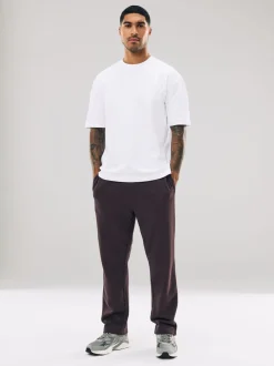 Joggingbroeken*Next Chocoladebruin - Straight fit - Relaxed Fit Brushback Heavyweight Joggers