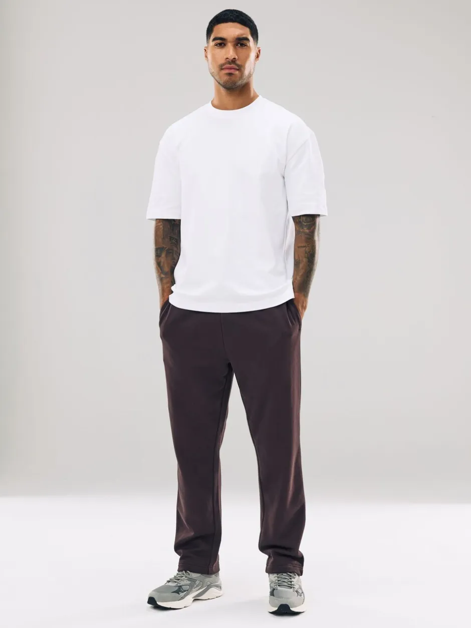 Joggingbroeken*Next Chocoladebruin - Straight fit - Relaxed Fit Brushback Heavyweight Joggers